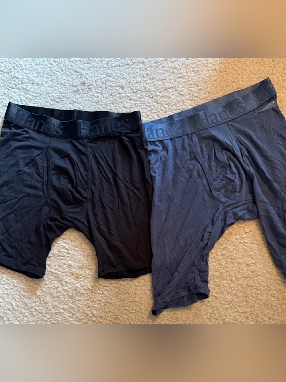 Hanes Men's Boxer Briefs - Black and Navy small